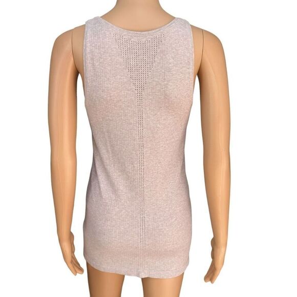 Athleta beige wide ribbed tank top stretch size M - Picture 3 of 7